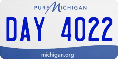 MI license plate DAY4022