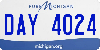 MI license plate DAY4024