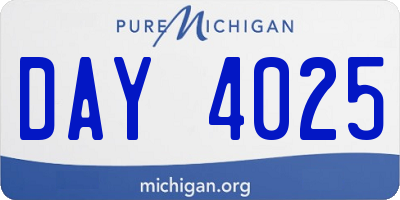 MI license plate DAY4025