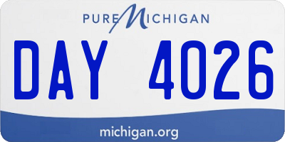 MI license plate DAY4026
