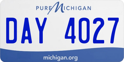 MI license plate DAY4027