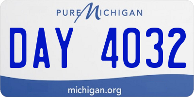 MI license plate DAY4032