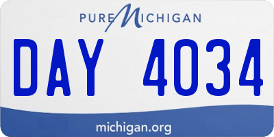 MI license plate DAY4034