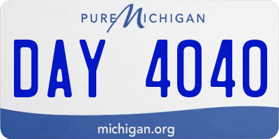 MI license plate DAY4040