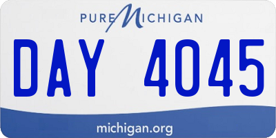 MI license plate DAY4045