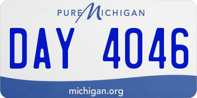 MI license plate DAY4046