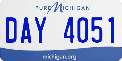 MI license plate DAY4051