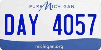 MI license plate DAY4057