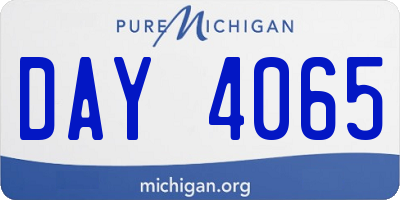MI license plate DAY4065