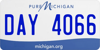 MI license plate DAY4066