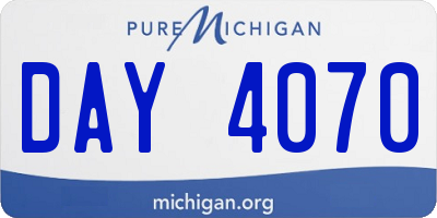 MI license plate DAY4070