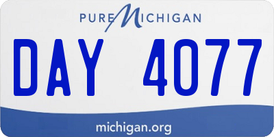 MI license plate DAY4077