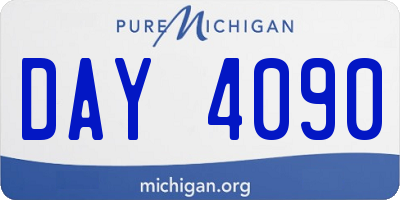 MI license plate DAY4090