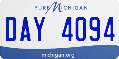 MI license plate DAY4094