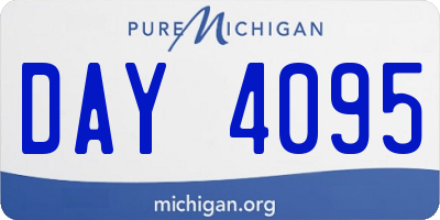 MI license plate DAY4095