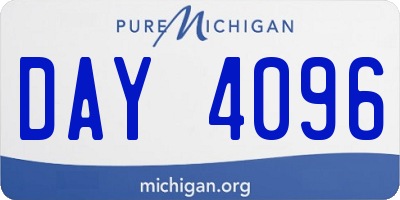MI license plate DAY4096