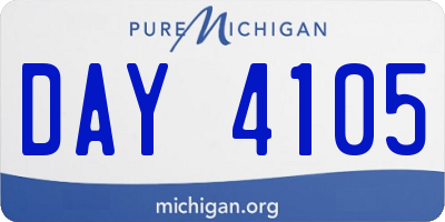 MI license plate DAY4105