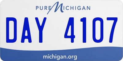 MI license plate DAY4107