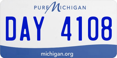 MI license plate DAY4108