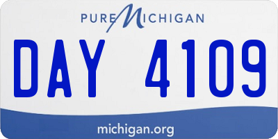 MI license plate DAY4109