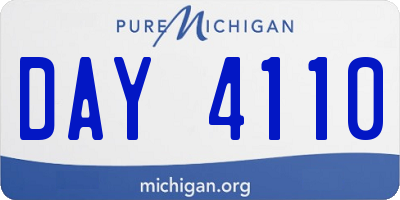 MI license plate DAY4110