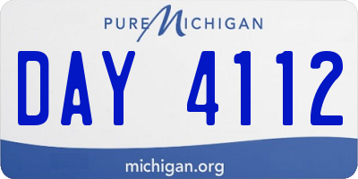 MI license plate DAY4112
