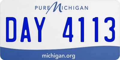 MI license plate DAY4113