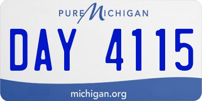 MI license plate DAY4115