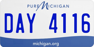 MI license plate DAY4116