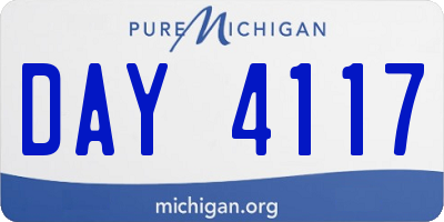 MI license plate DAY4117
