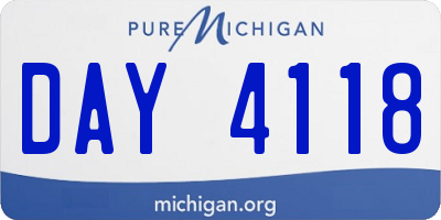 MI license plate DAY4118