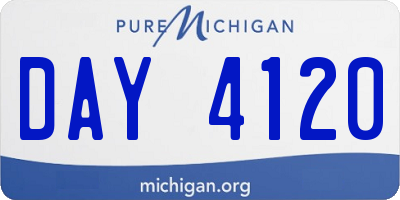 MI license plate DAY4120