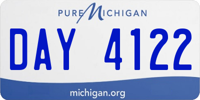 MI license plate DAY4122