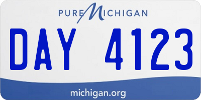 MI license plate DAY4123