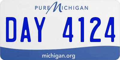 MI license plate DAY4124