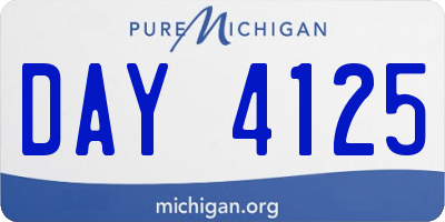 MI license plate DAY4125