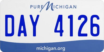 MI license plate DAY4126