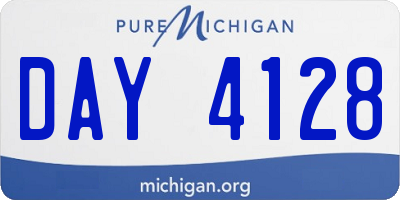 MI license plate DAY4128