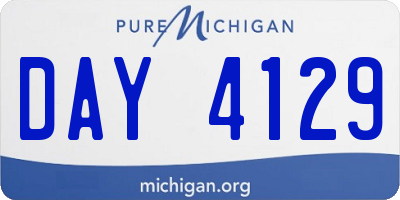 MI license plate DAY4129