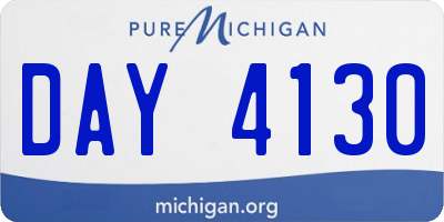 MI license plate DAY4130