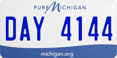 MI license plate DAY4144
