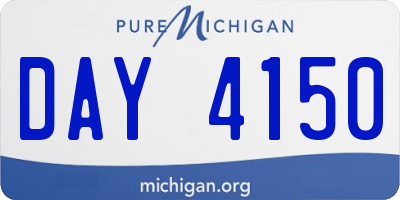 MI license plate DAY4150