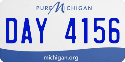 MI license plate DAY4156