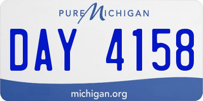MI license plate DAY4158