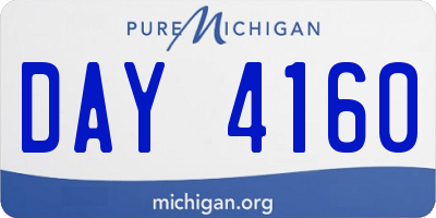 MI license plate DAY4160