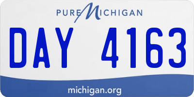 MI license plate DAY4163