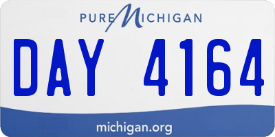 MI license plate DAY4164