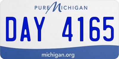 MI license plate DAY4165