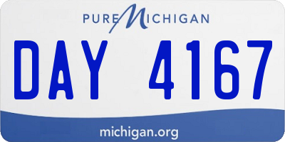 MI license plate DAY4167