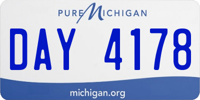 MI license plate DAY4178